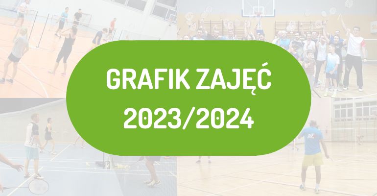 Grafik treningów badmintona dla dorosłych i dzieci w Warszawie w sezonie 2023/2024